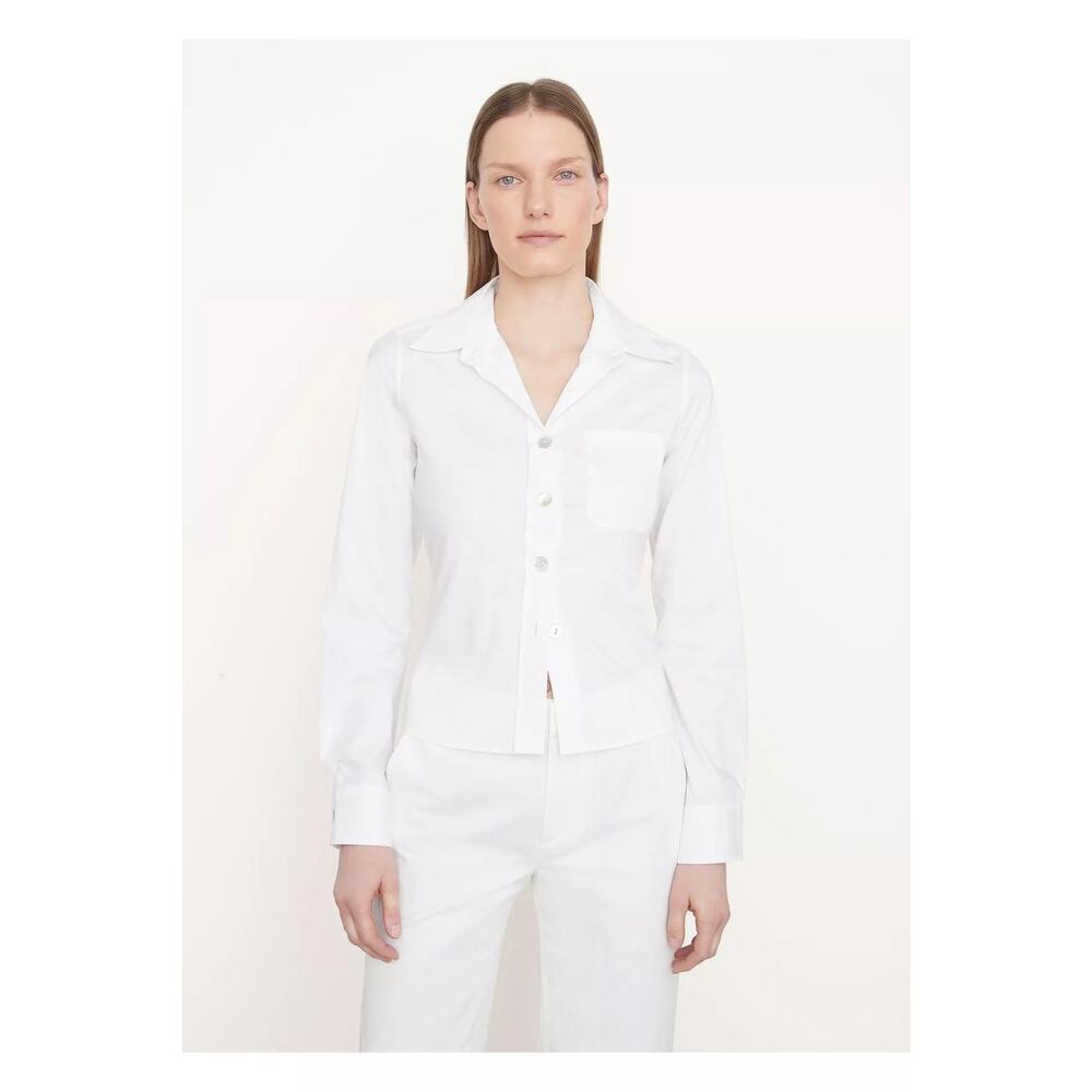 Vince 2 Linen Blend Slim Fit Shirt White Button Down V935212794